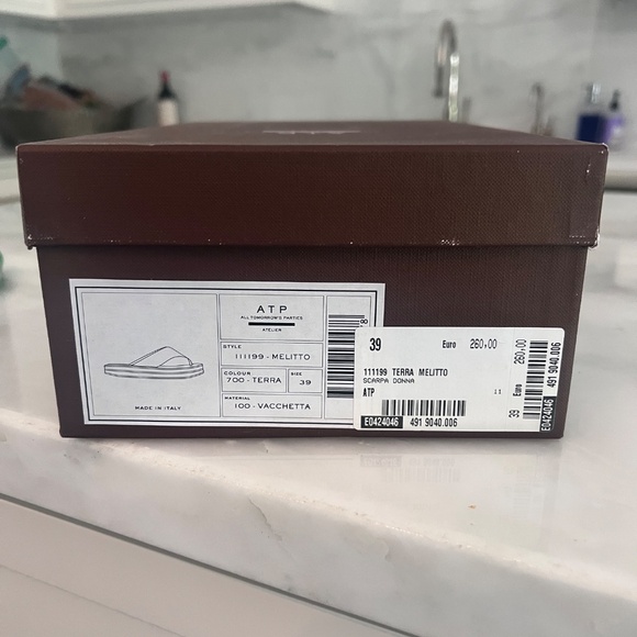 ATP ATELIER Flatform Vacchetta Leather Sandal in Terra/Black Size 39 with Box - Picture 13 of 13